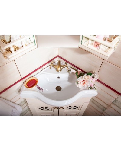 Тумба под раковину Бриклаер Кантри 61 4627125413704 угловая Бежевый дуб прованс