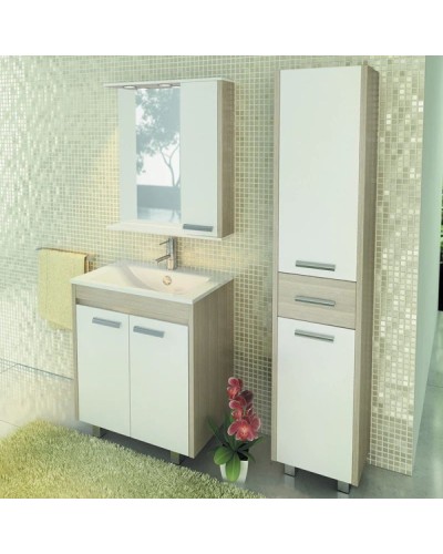 Тумба с раковиной сосна лоредо/белый глянец 75 см Comforty Тулуза 00003121660