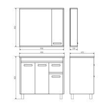 Тумба с раковиной сосна лоредо/белый глянец 90 см Comforty Тулуза 00003132229