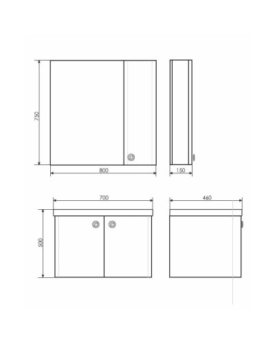 Тумба с раковиной белый глянец 70 см Comforty Флоренция 00003127388