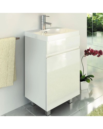 Тумба с раковиной белый глянец 49,5 см Comforty Астра 00003118245