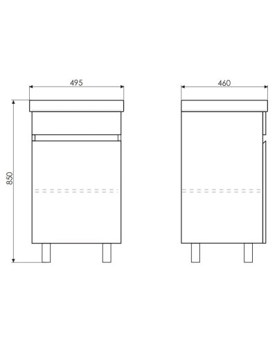 Тумба с раковиной белый глянец 49,5 см Comforty Астра 00003118245