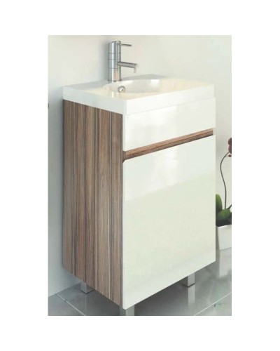 Тумба с раковиной белый глянец/эбони светлый 49,5 см Comforty Астра 00003118246