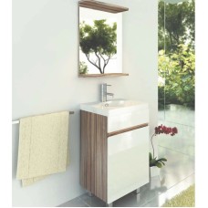 Тумба с раковиной белый глянец/эбони светлый 49,5 см Comforty Астра 00003118246