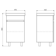 Тумба с раковиной белый глянец/эбони светлый 49,5 см Comforty Астра 00003118246