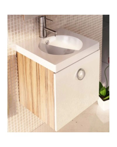 Тумба с раковиной белый глянец/эбони светлый 49,5 см Comforty Магнолия 00003118133