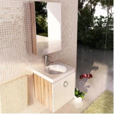 Тумба с раковиной белый глянец/эбони светлый 49,5 см Comforty Магнолия 00003118133