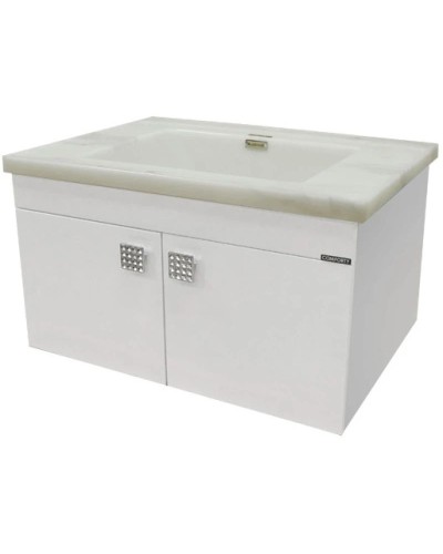 Тумба с раковиной белый глянец 74 см Comforty Аликанте 00003132620