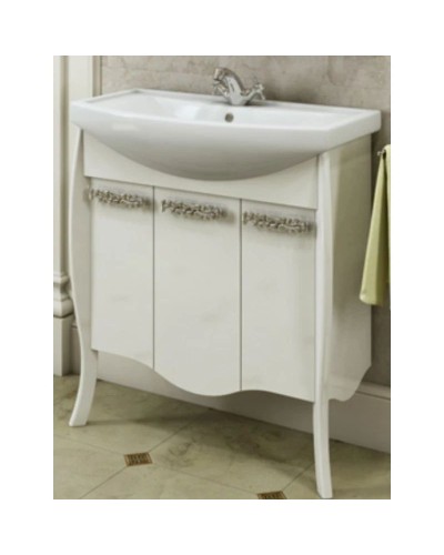 Тумба с раковиной белый глянец 80 см Comforty Венеция 00003130163