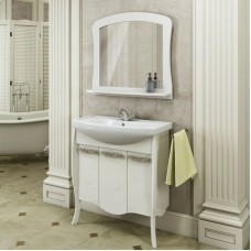 Тумба с раковиной белый глянец 80 см Comforty Венеция 00003130163