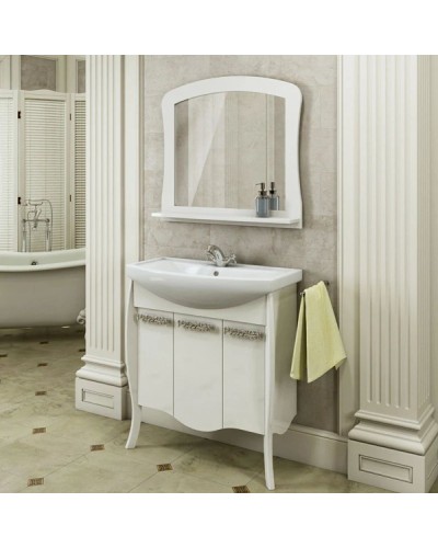 Тумба с раковиной белый глянец 80 см Comforty Венеция 00003130163