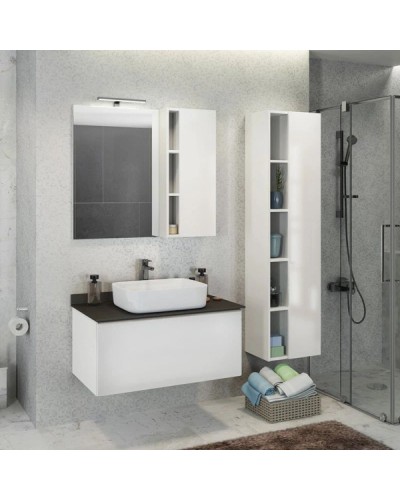 Тумба с раковиной белый глянец 90 см Comforty Милан 00004137131