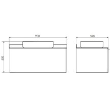 Тумба с раковиной белый глянец 90 см Comforty Милан 00004137131