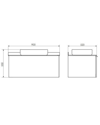 Тумба с раковиной белый глянец 90 см Comforty Милан 00004137131