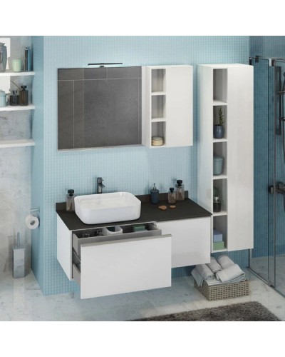 Тумба с раковиной белый глянец 120 см Comforty Милан 0000004023