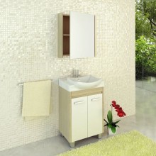 Тумба с раковиной белый глянец/сосна лоредо 60 см Comforty Киото 00003123805