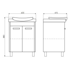 Тумба с раковиной белый глянец/сосна лоредо 60 см Comforty Киото 00003123805