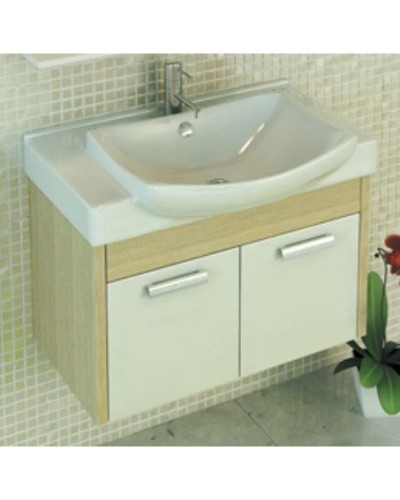 Тумба с раковиной белый глянец/сосна лоредо 75 см Comforty Киото 00003123807