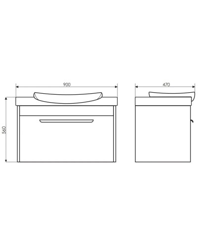 Тумба с раковиной белый глянец/сосна лоредо 90 см Comforty Киото 00003126707