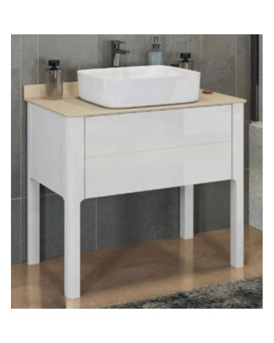 Тумба с раковиной белый глянец 90 см Comforty Лондон 00004138840