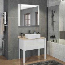 Тумба с раковиной белый глянец 90 см Comforty Лондон 00004138840