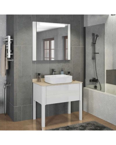 Тумба с раковиной белый глянец 90 см Comforty Лондон 00004138840