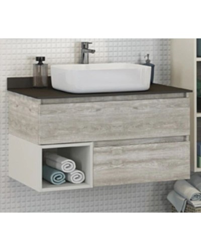 Тумба с раковиной дуб белый 90 см Comforty Прага 00004136270