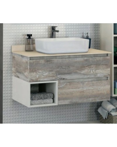 Тумба с раковиной дуб бежевый 90 см Comforty Прага 00004137445