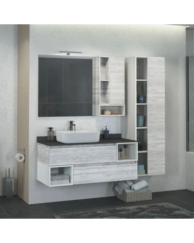 Тумба с раковиной дуб белый 120 см Comforty Прага 00004136269