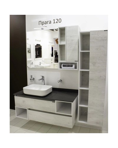 Тумба с раковиной дуб белый 120 см Comforty Прага 00004136269