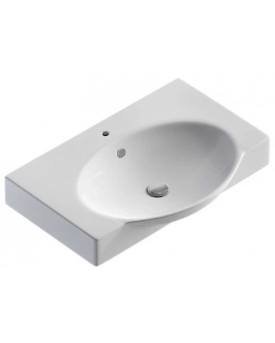 Тумба с раковиной белый глянец/венге темный 76,5 см Comforty Лион 00004135008