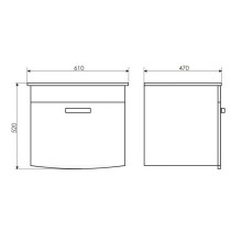 Тумба с раковиной белый глянец 60 см Comforty Лаура 00003129879
