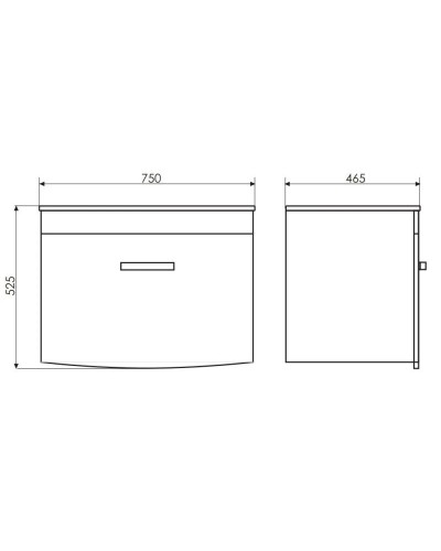 Тумба с раковиной белый глянец 75 см Comforty Лаура 00004136347