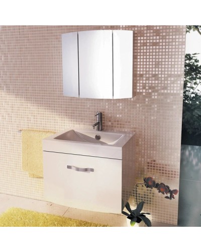 Тумба с раковиной белый глянец 75 см Comforty Лаура 00004136347