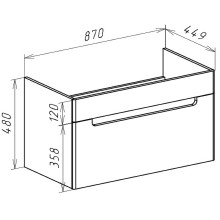Тумба под раковину Bellezza Грейс 90 4630815190472 подвесная Дуб светлый
