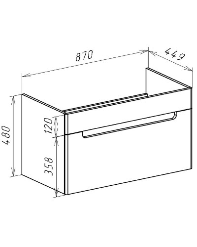 Тумба под раковину Bellezza Грейс 90 4630815190489 подвесная Скала серая