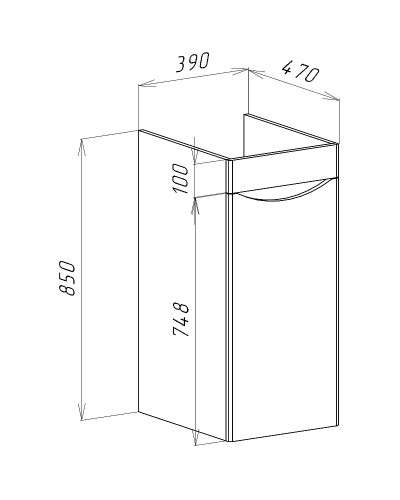 Тумба под раковину Bellezza Олиссия 100 R 4639417661014 Белая