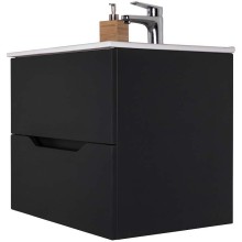 Тумба с раковиной Orange Li-80Tub+Ra подвесная Черная матовая