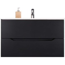 Тумба с раковиной Orange Li-100Tub+Ra подвесная Черная матовая