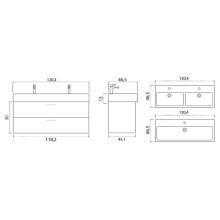 Тумба под раковину Creto Tivoli 120 Due 8-1393W подвесная Белая