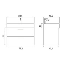 Тумба под раковину Creto Tivoli 80 8-1377W подвесная Белая