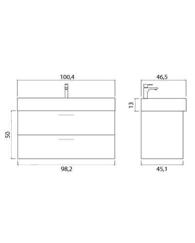 Тумба под раковину Creto Tivoli 100 8-1378S подвесная Soft