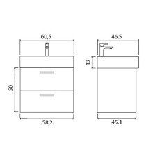 Тумба под раковину Creto Tivoli 60 8-1376S подвесная Soft