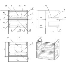 Тумба под раковину Cersanit Moduo 60 SB-SZ-MOD60-BL/Wh подвесная Белая