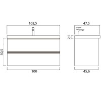 Тумба под раковину Creto Alba 100 11-1105CH подвесная Charleston