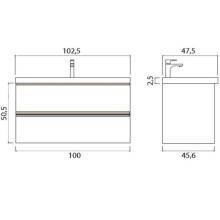 Тумба под раковину Creto Alba 100 11-1105CH подвесная Charleston
