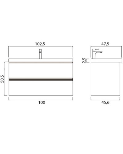 Тумба под раковину Creto Alba 100 11-1105CH подвесная Charleston