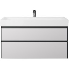 Тумба под раковину Creto Amelia 100 14-1079G подвесная Антрацит Белый матовый