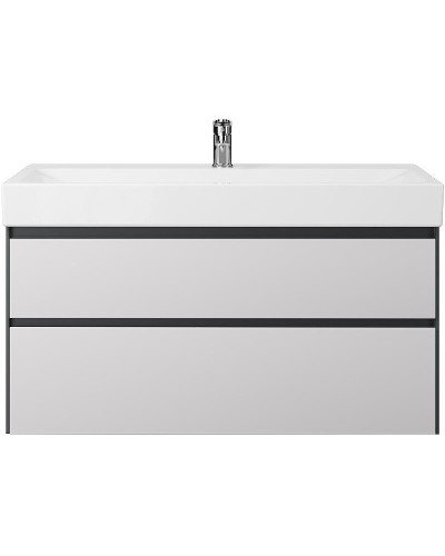Тумба под раковину Creto Amelia 100 14-1079G подвесная Антрацит Белый матовый