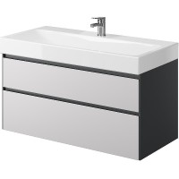 Тумба под раковину Creto Amelia 100 14-1079G подвесная Антрацит Белый матовый
